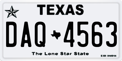 TX license plate DAQ4563