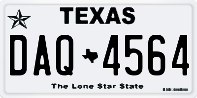 TX license plate DAQ4564