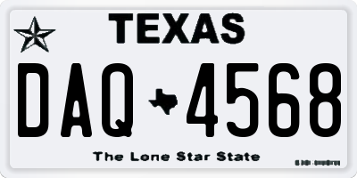 TX license plate DAQ4568