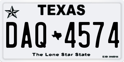 TX license plate DAQ4574