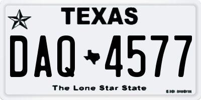 TX license plate DAQ4577