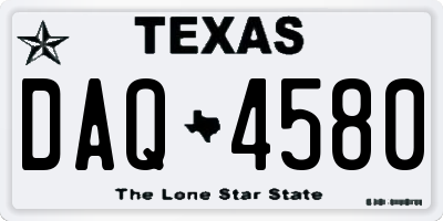 TX license plate DAQ4580