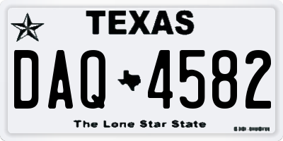 TX license plate DAQ4582
