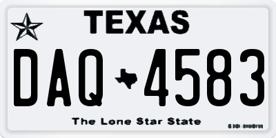 TX license plate DAQ4583
