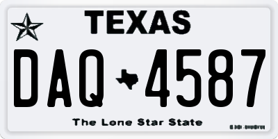 TX license plate DAQ4587