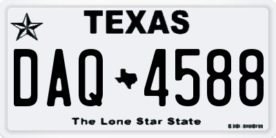 TX license plate DAQ4588