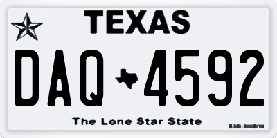 TX license plate DAQ4592