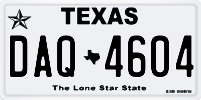 TX license plate DAQ4604