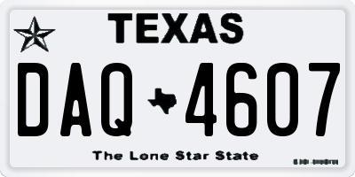 TX license plate DAQ4607