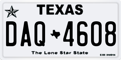 TX license plate DAQ4608