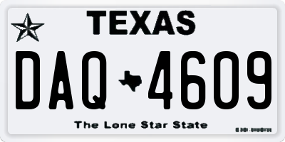 TX license plate DAQ4609