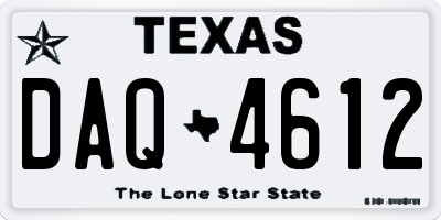 TX license plate DAQ4612