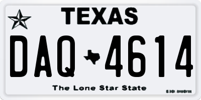 TX license plate DAQ4614