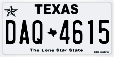 TX license plate DAQ4615