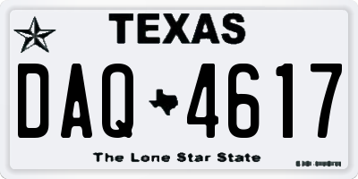 TX license plate DAQ4617