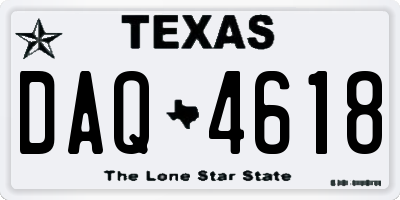 TX license plate DAQ4618