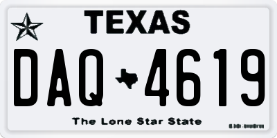 TX license plate DAQ4619