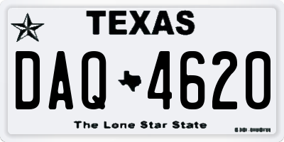 TX license plate DAQ4620