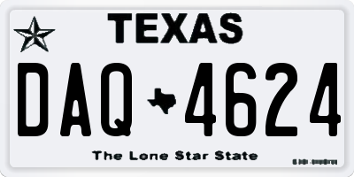 TX license plate DAQ4624