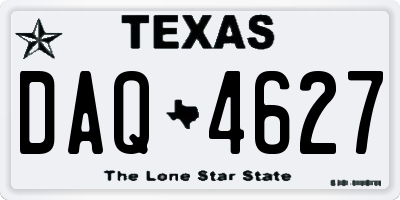 TX license plate DAQ4627