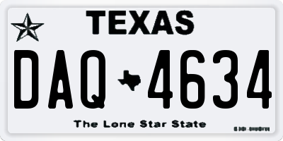 TX license plate DAQ4634