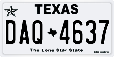 TX license plate DAQ4637