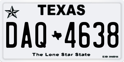 TX license plate DAQ4638