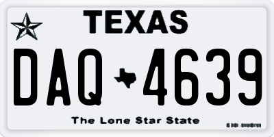 TX license plate DAQ4639