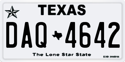 TX license plate DAQ4642