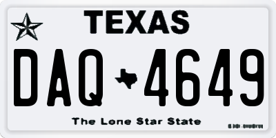 TX license plate DAQ4649