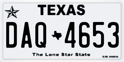TX license plate DAQ4653