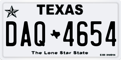 TX license plate DAQ4654