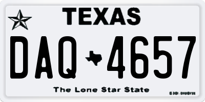 TX license plate DAQ4657