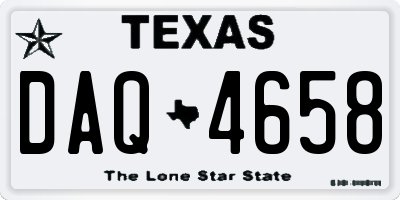 TX license plate DAQ4658