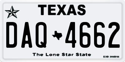 TX license plate DAQ4662