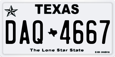 TX license plate DAQ4667