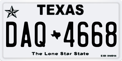 TX license plate DAQ4668