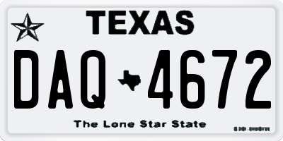 TX license plate DAQ4672
