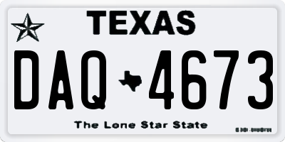 TX license plate DAQ4673