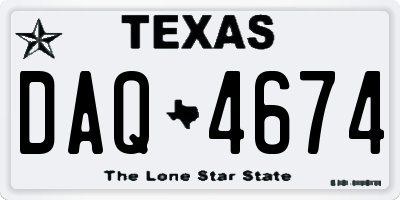 TX license plate DAQ4674