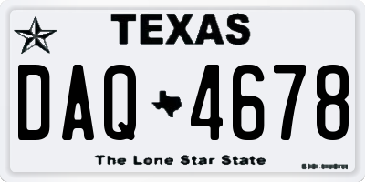 TX license plate DAQ4678