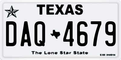 TX license plate DAQ4679
