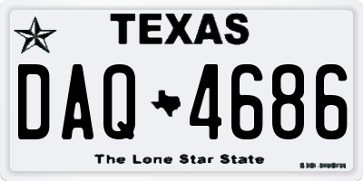 TX license plate DAQ4686