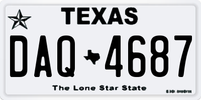 TX license plate DAQ4687