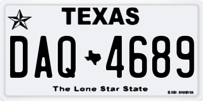 TX license plate DAQ4689