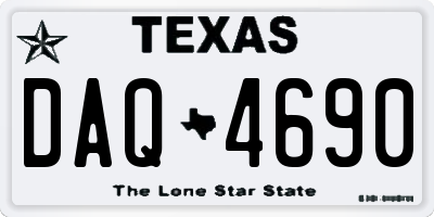 TX license plate DAQ4690