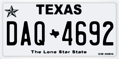 TX license plate DAQ4692