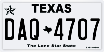 TX license plate DAQ4707