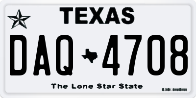 TX license plate DAQ4708