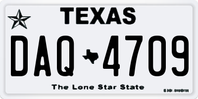TX license plate DAQ4709